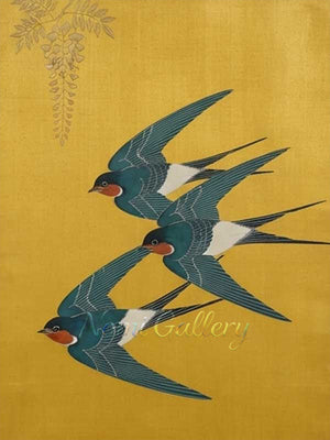 Modern Wabi Sabi Wall Art - Japanese Swallows #SS247