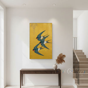 Modern Wabi Sabi Wall Art - Japanese Swallows #SS247