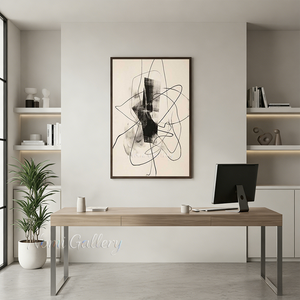Minimalist Abstract Line Handmade Oil Painting #SS153