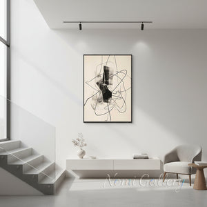 Minimalist Abstract Line Handmade Oil Painting #SS153