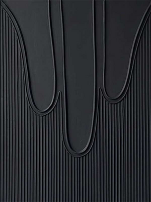 3D Textured Black Abstract Oil Painting - Minimalist Wabi-Sabi Wall Art #SS121