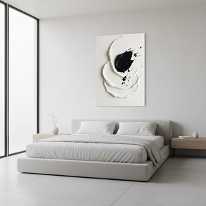 3D Textured Black and White Abstract Oil Painting #SS123