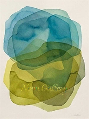 Framed Colorful Fluid Geometry Handmade Oil Painting #SS157