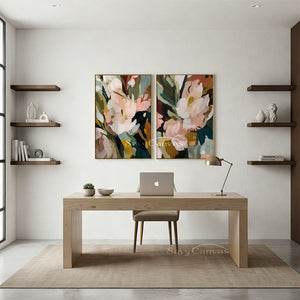 Modern Abstract Floral Oil Painting | Canvas Art #SS301