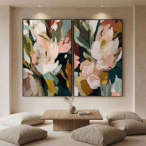Modern Abstract Floral Oil Painting | Canvas Art #SS301