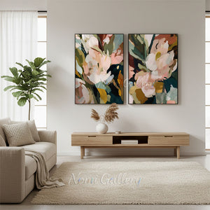 Modern Abstract Floral Oil Painting | Canvas Art #SS301