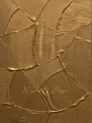 Luxury Black and Gold Abstract Oil Painting #SS161