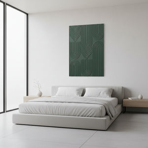 3D Forest Green Textured Geometric Wall Art #SS124