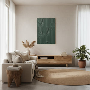 3D Forest Green Textured Geometric Wall Art #SS124