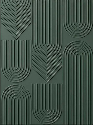 3D Forest Green Textured Geometric Wall Art #SS124