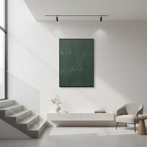 3D Forest Green Textured Geometric Wall Art #SS124