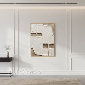 Textured White Abstract Oil Painting | Wabi-Sabi Wall Art #SS165