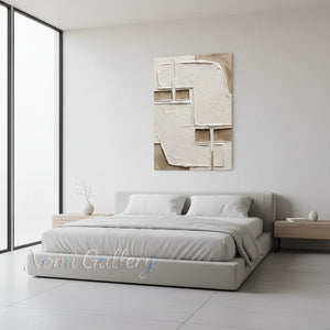 Textured White Abstract Oil Painting | Wabi-Sabi Wall Art #SS165