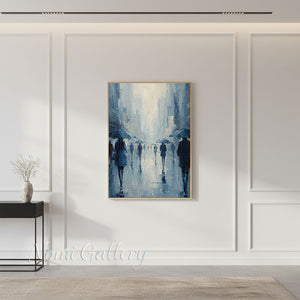 Abstract People Rainy Street Art for Entrance Foyer #SS255