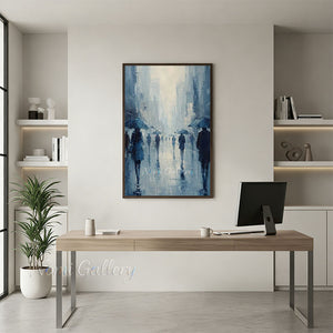 Abstract People Rainy Street Art for Entrance Foyer #SS255