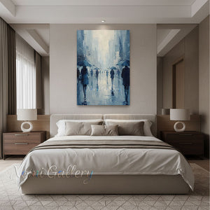 Abstract People Rainy Street Art for Entrance Foyer #SS255