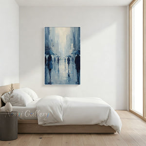 Abstract People Rainy Street Art for Entrance Foyer #SS255