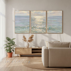 Hand-Painted Abstract Sea Landscape Oil Painting #SS304