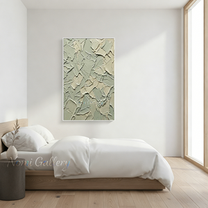 3D Textured Sage Green Oil Painting | Handmade Palette Knife Art #SS167