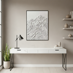 Large Abstract White Snow Mountain Canvas Art #SS125