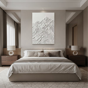 Large Abstract White Snow Mountain Canvas Art #SS125