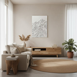 Large Abstract White Snow Mountain Canvas Art #SS125