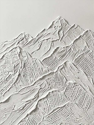Large Abstract White Snow Mountain Canvas Art #SS125