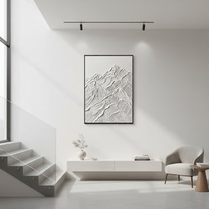 Large Abstract White Snow Mountain Canvas Art #SS125