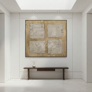 Minimalist 4 Square Textured Canvas Art #SS238