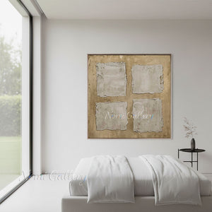 Minimalist 4 Square Textured Canvas Art #SS238