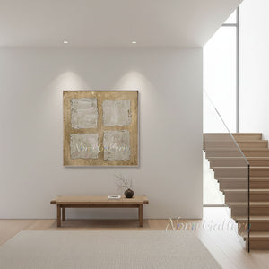 Minimalist 4 Square Textured Canvas Art #SS238