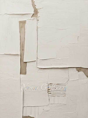 3D Plaster White Textured Painting | Luxury Wabi-Sabi Wall Art #SS169