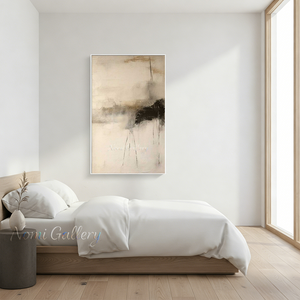 Japandi Beige Abstract Canvas Art | Handmade Warm Boho Painting #SS170