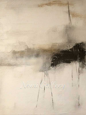 Japandi Beige Abstract Canvas Art | Handmade Warm Boho Painting #SS170
