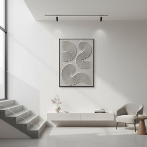 3D Textured Beige Swirl Abstract Oil Painting - Minimalist Zen Wall Art #SS127