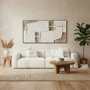 Hand-Painted Minimalist Cross-Hatch Textured Abstract Art #SS233