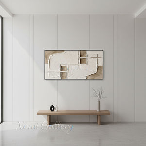 Hand-Painted Minimalist Cross-Hatch Textured Abstract Art #SS233