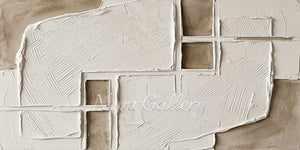 Hand-Painted Minimalist Cross-Hatch Textured Abstract Art #SS233