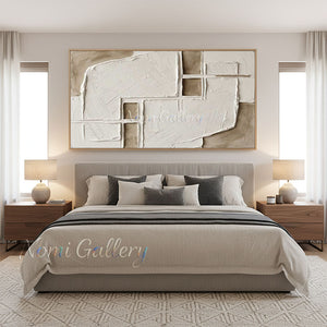 Hand-Painted Minimalist Cross-Hatch Textured Abstract Art #SS233