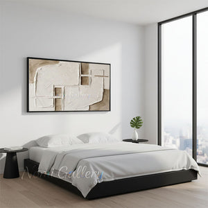 Hand-Painted Minimalist Cross-Hatch Textured Abstract Art #SS233