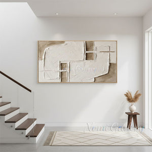 Hand-Painted Minimalist Cross-Hatch Textured Abstract Art #SS233