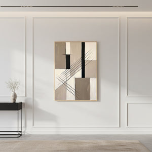 Large Neutral Beige Abstract Canvas Art for Decor #SS126
