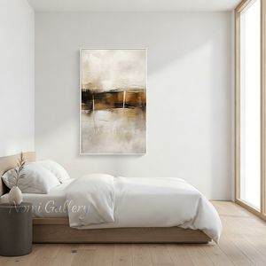 Modern Black & Beige Abstract Canvas Art #SS174