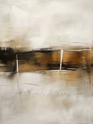 Modern Black & Beige Abstract Canvas Art #SS174
