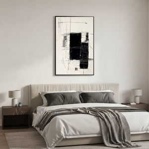 Black and White Abstract Line Wall Art | Modern Canvas Painting #SS177