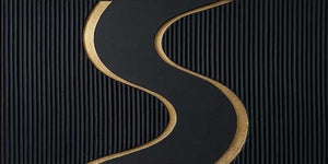 Hand-Painted Black & Gold 3D Textured Abstract Luxury Oil Painting #SS150