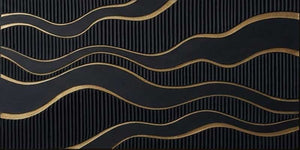 Black & Gold 3D Arch Wall Art | Luxury Textured Abstract #SS151
