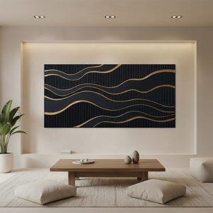 Black & Gold 3D Arch Wall Art | Luxury Textured Abstract #SS151