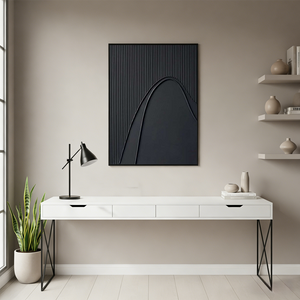 3D Black Vertical Line Textured Abstract Wall Art #SS131