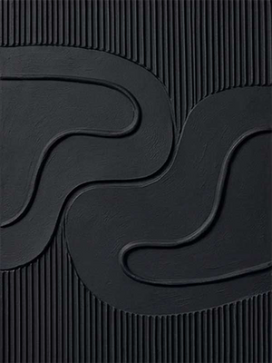 Zen All-Black Concentric Circle Art for Wabi-Sabi Home #SS132